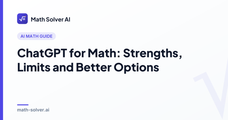 Student comparing ChatGPT chat answers with a step-by-step AI math solver on a laptop, with algebra and geometry equations on screen