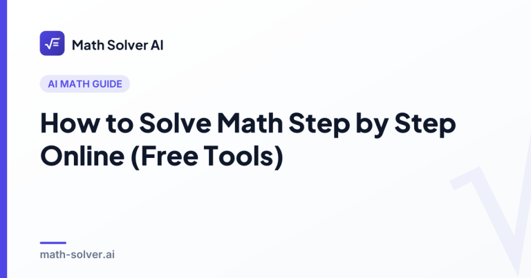 Student working through a math equation step by step on a laptop using a free online AI math solver, with clear algebra steps displayed on the screen.