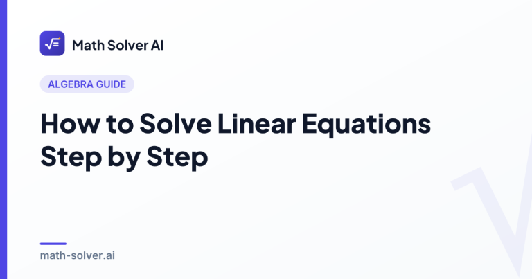 Step-by-step worked solution of the linear equation 3x plus 5 equals 20 on a notebook beside a balanced scale illustrating the equality rule